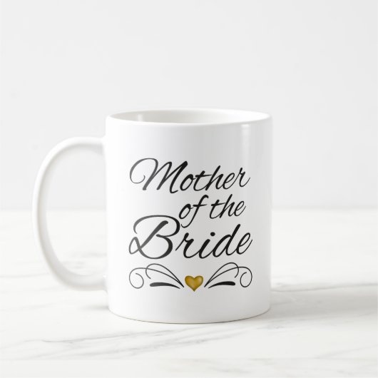 Elegante Mutter des Brautherzels Hochzeit von Gold Kaffeetasse (Links)