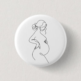 Elegante Mutter: schwangere Frauen Linie Kunst Button