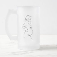 Elegante Mutter: schwangere Frauen Linie Kunst
