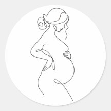 Elegante Mutter: schwangere Frauen Linie Kunst