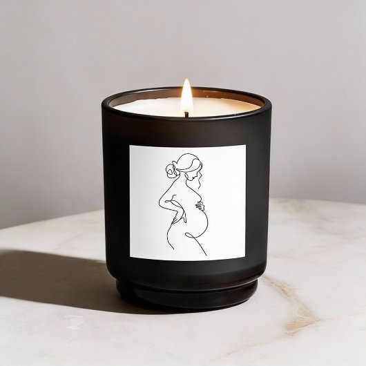 Elegante Mutter: schwangere Frauen Linie Kunst Runder Aufkleber