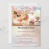 Elegante Mütter Tea Party Einladung (Vorderseite)