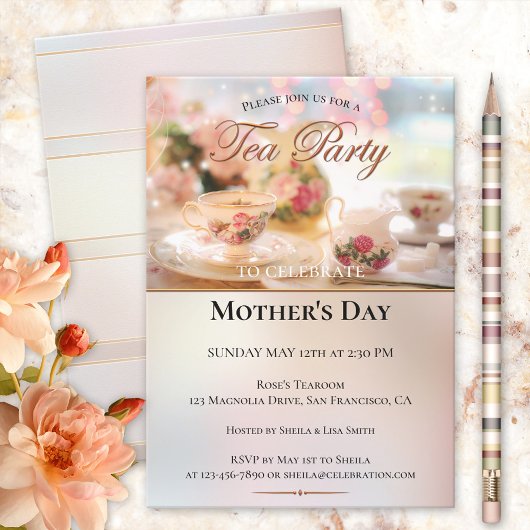 Elegante Mütter Tea Party Einladung