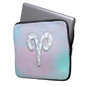 Elegante Mutter von Pearl Style Aries Zodiac Symbo Laptopschutzhülle (Vorderseite Links)