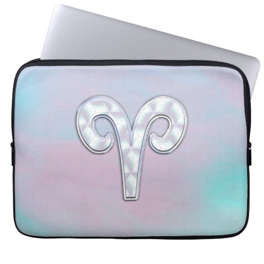Elegante Mutter von Pearl Style Aries Zodiac Symbo Laptopschutzhülle (Vorderseite)
