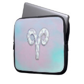 Elegante Mutter von Pearl Style Aries Zodiac Symbo Laptopschutzhülle (Vorderseite Links)