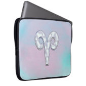 Elegante Mutter von Pearl Style Aries Zodiac Symbo Laptopschutzhülle (Vorne Rechts)