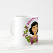 Elegante Muttertags-Blumen-Frau-Illustration – Kaffeetasse (Vorderseite Links)