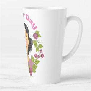 Elegante Muttertags-Blumen-Frauen-Illustration – Milchtasse