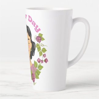 Elegante Muttertags-Blumen-Frauen-Illustration – Milchtasse