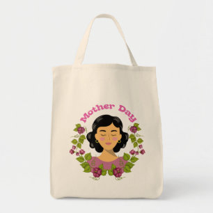 Elegante Muttertags-Blumen-Frauen-Illustration – Tragetasche