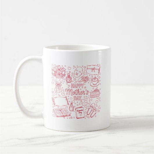 Elegante Muttertags-Kunst Kaffeetasse (Links)