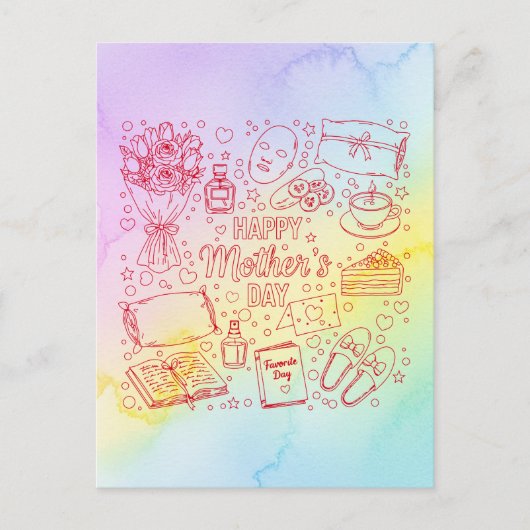 Elegante Muttertags-Kunst Postkarte (Vorderseite)