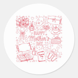 Elegante Muttertags-Kunst Runder Aufkleber