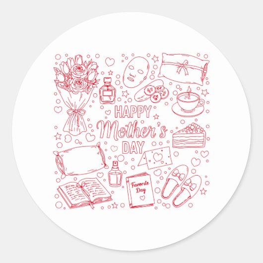 Elegante Muttertags-Kunst Runder Aufkleber (Vorderseite)
