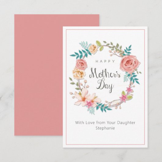 Elegante Muttertagskarte (Vorne/Hinten)