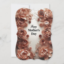 Elegante Muttertagskarte mit Blumenarrangements