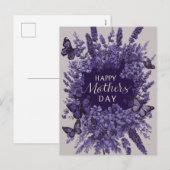 Elegante Muttertagskarte mit Lila Lavendel Feiertagspostkarte (Vorne/Hinten)