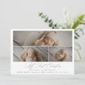 Elegante My First Christmas Baby Foto Ankündigung (Stehend Vorderseite)