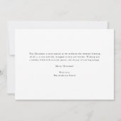 Elegante My First Christmas Baby Foto Ankündigung (Rückseite)