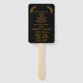 Elegante mystische Black Gold Clouds Moon Wedding Fächer (Rückseite)