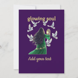 Elegante Mystische Frauen Und Tauben Gold Glitter Einladung