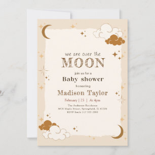 Elegante mystische Halbmond-Baby-Party Einladung