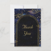 Elegante mystische Himmelshochzeit Dankeskarte (Vorderseite)