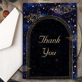 Elegante mystische Himmelshochzeit Dankeskarte