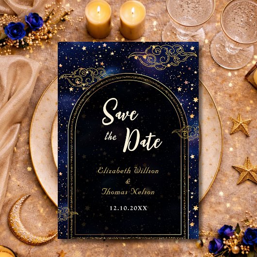 Elegante mystische Himmelshochzeit Save The Date