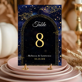 Elegante mystische Himmelshochzeit Tischnummer