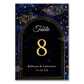 Elegante mystische Himmelshochzeit Tischnummer (Rückseite)