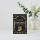 elegante mystische Hochzeit rsvp qr Code schwarz g Begleitkarte (Stehend Vorderseite)