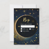 Elegante mystische Mondhochzeit RSVP Karte (Vorderseite)