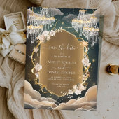Elegante mystische Opulent Crystals Save the Date Einladung