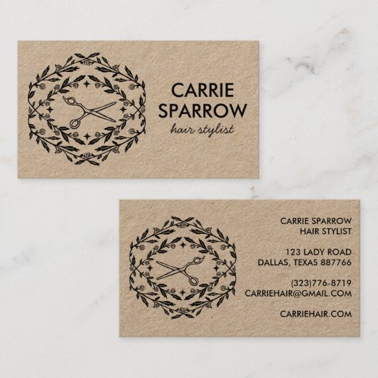 Elegante Mystische Rose Reben Kraft Visitenkarte (Vorne/Hinten)