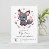 Elegante Mythical Fox Baby Shower Einladung (Stehend Vorderseite)