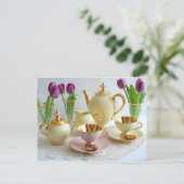 Elegante Nachmittagstee-/Kaffee-Postkarte Postkarte (Stehend Vorderseite)