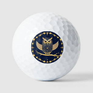 Elegante Nacht-Eule-Illustration Golfball