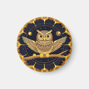 Elegante Nacht-Eule-Illustration Magnet