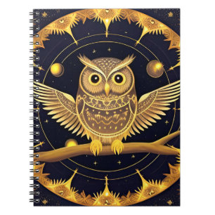 Elegante Nacht-Eule-Illustration Notizblock