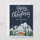 Elegante Nacht und Schnee Weihnachtsflat Feiertagskarte (Vorderseite)