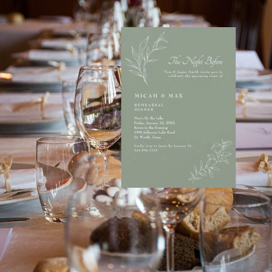 Elegante Nacht vor Hochzeit Probe Einladung