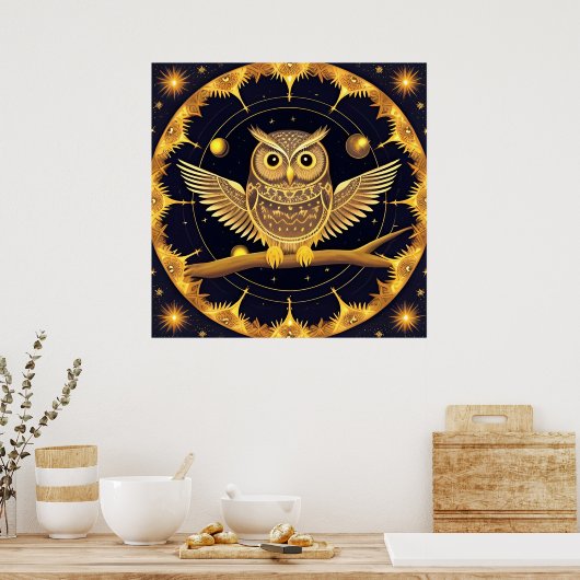 Elegante Nachtschwärmerei Poster (Küche)