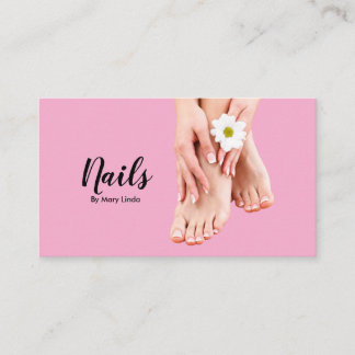 Elegante Nageldesignerin Pink Visitenkarte