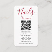 Elegante Nagelstudio-Manicure-Fachmann QR-Code Visitenkarte (Rückseite)