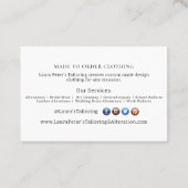 Elegante Nähmaschine Tropische Blume Schneiden Visitenkarte (Rückseite)