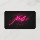 Elegante Nail Artist Manicures Hot Pink Neon Visitenkarte (Vorderseite)