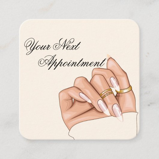 Elegante Nail Salon Manicurist Termin Karte (Vorderseite)