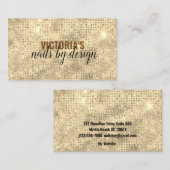 Elegante Nail Tech Diamond Glitzer Business Card Visitenkarte (Vorne/Hinten)